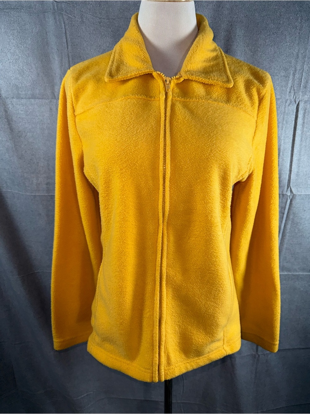 2486-Nick & Sarah Women's Yellow Teddy Fleece Zip Jacket